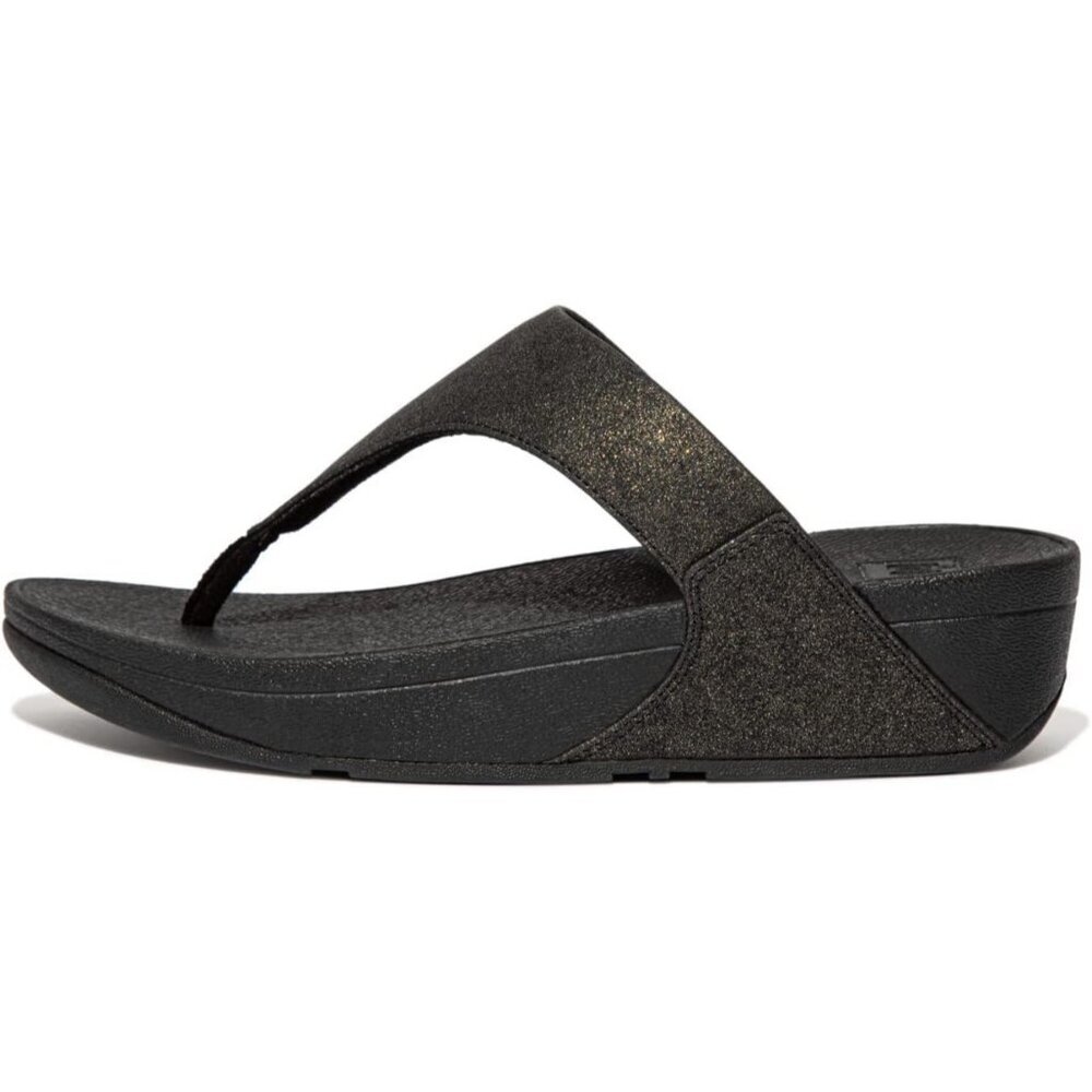 Women's Flip-Flop Thong Sandals Black Leather Classic Comfort Slip On Shoes